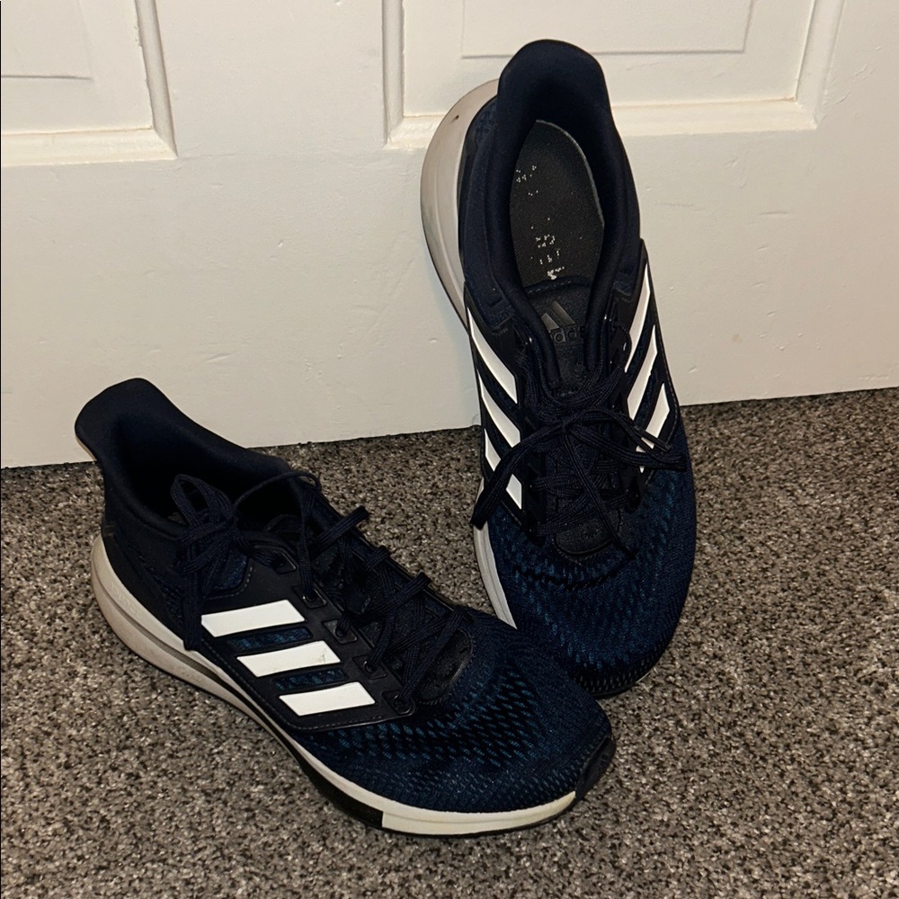 adidas Navy and White Athletic Running Sneakers